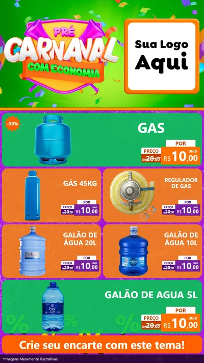 Modelo de TV para TV Vertical com o tema Pré-Carnaval Com Economia para Água e gás