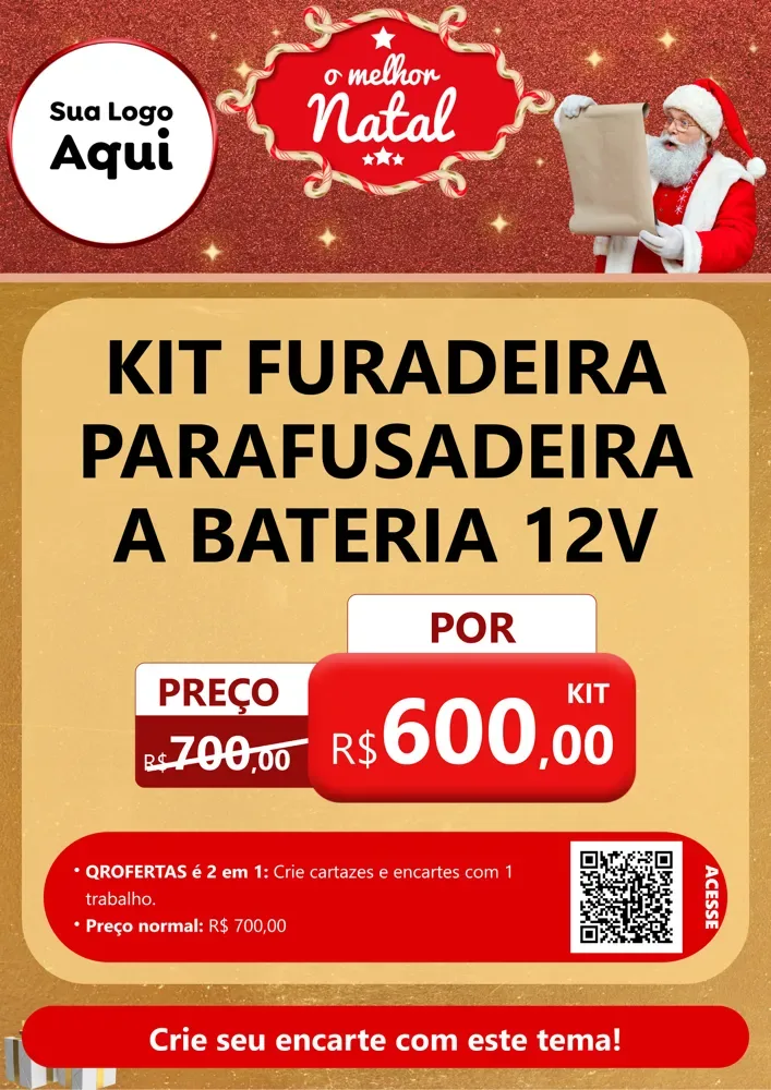 Modelo de Cartaz para Cartaz A4 Vertical com o tema O Melhor Natal para Maquinas e Ferramentas