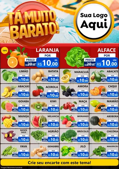 Modelo de Encarte para Encarte A4 Vertical com o tema Está Muito Barato para Hortifrúti