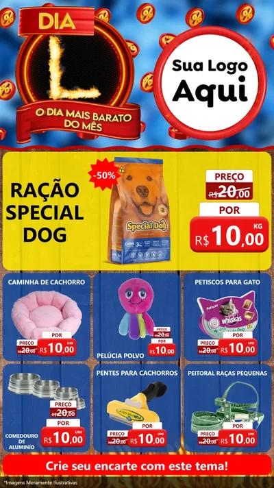 Modelo de Rede Social para Stories com o tema Dia L - O Dia Mais Barato Do Mês para Pet Shop