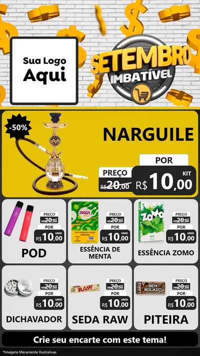 Modelo de Rede Social para Stories com o tema Setembro Imbatível para Tabacaria