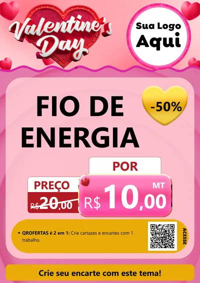 Modelo de Cartaz para Cartaz A4 Vertical com o tema Valentine's Day para Materiais Elétricos