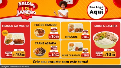 Modelo de TV para TV Horizontal com o tema Saldão de Janeiro para Restaurante
