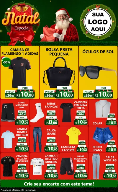 Modelo de Encarte para Encarte Grande com o tema Natal Especial para Roupas e acessórios