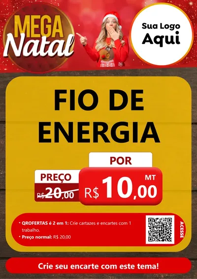 Modelo de Cartaz para Cartaz A4 Vertical com o tema Mega Natal para Materiais Elétricos