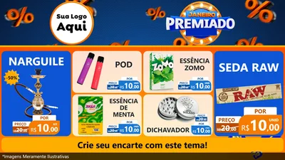 Modelo de TV para TV Horizontal com o tema Janeiro Premiado para Tabacaria