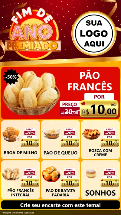 Modelo de Rede Social para Stories com o tema Fim de Ano Premiado para Padaria