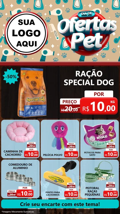 Modelo de Rede Social para Stories com o tema Dia de Ofertas Pet para Pet Shop
