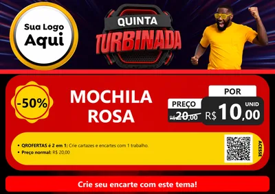 Modelo de Cartaz para Cartaz A4 Horizontal com o tema Quinta Turbinada para Papelaria