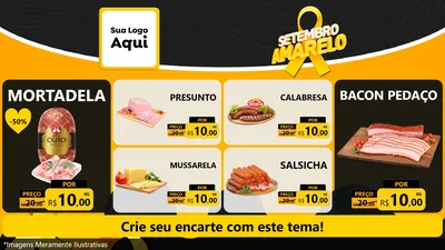 Modelo de TV para TV Horizontal com o tema Setembro Amarelo para Frios e Laticínios