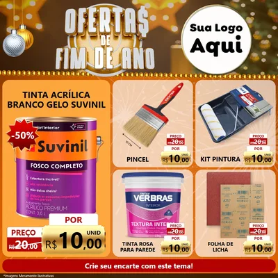 Modelo de Rede Social para Feed Facebook com o tema Ofertas de Fim de Ano para Tintas e Ferramentas