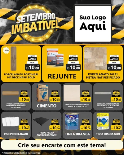 Modelo de Rede Social para Feed Instagram com o tema Setembro Imbatível para Pisos e revestimentos