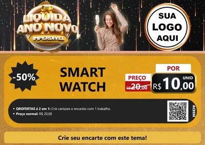 Modelo de Cartaz para Cartaz A4 Horizontal com o tema Liquida Ano Novo Imperdível para Informática