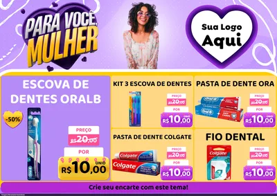 Modelo de Encarte para Encarte A4 Horizontal com o tema Para Você, Mulher para Higiene Pessoal