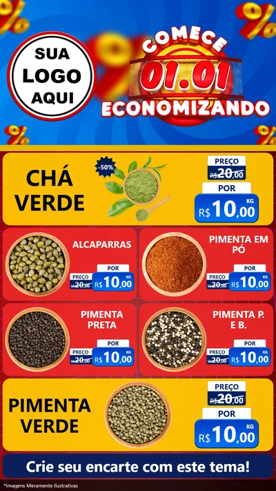 Modelo de TV para TV Vertical com o tema Comece 1º de Janeiro Economizando para Produtos Naturais