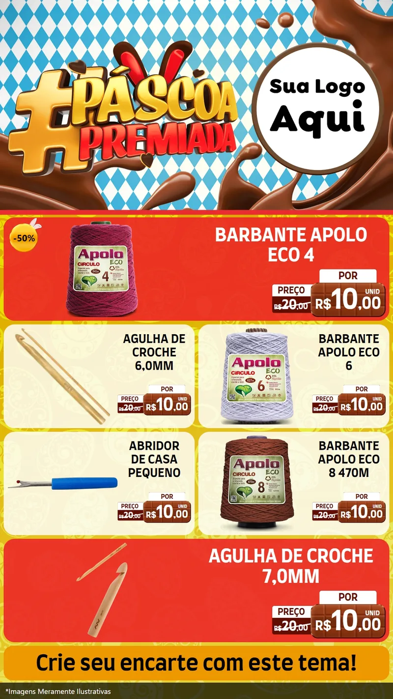Modelo de TV para TV Vertical com o tema Páscoa Premiada para Armarinho e Aviamentos