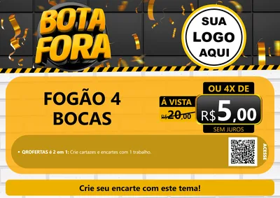 Modelo de Cartaz para Cartaz A4 Horizontal com o tema Bota Fora para Móveis e Eletro