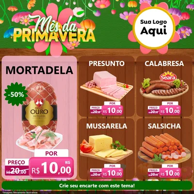 Modelo de Rede Social para Feed Facebook com o tema Mês da Primavera para Frios e Laticínios
