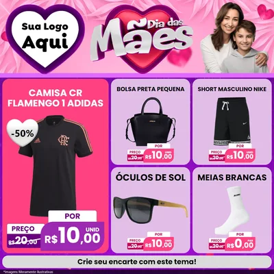 Modelo de Rede Social para Feed Facebook com o tema Dia das Mães para Roupas e acessórios