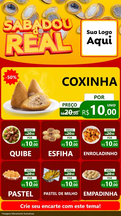 Modelo de Rede Social para Stories com o tema Sabadou do Real para Salgadaria
