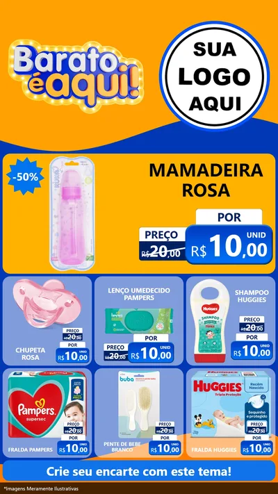 Modelo de Rede Social para Stories com o tema Barato é aqui para Bebês