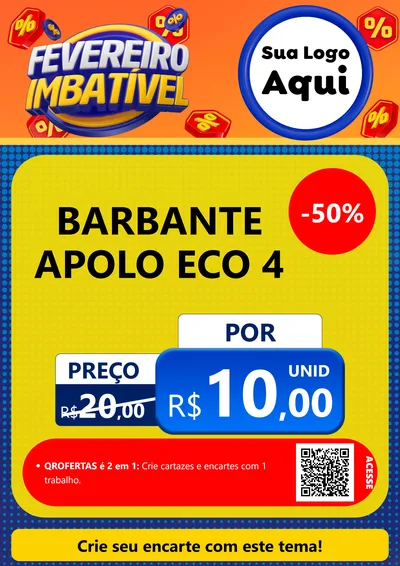 Modelo de Cartaz para Cartaz A4 Vertical com o tema Fevereiro Imbatível para Armarinho e Aviamentos