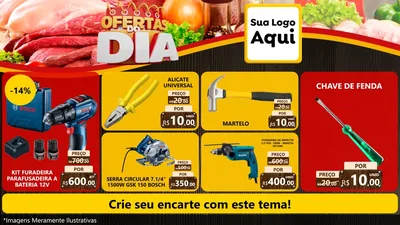 Modelo de TV para TV Horizontal com o tema Ofertas do Dia para Maquinas e Ferramentas