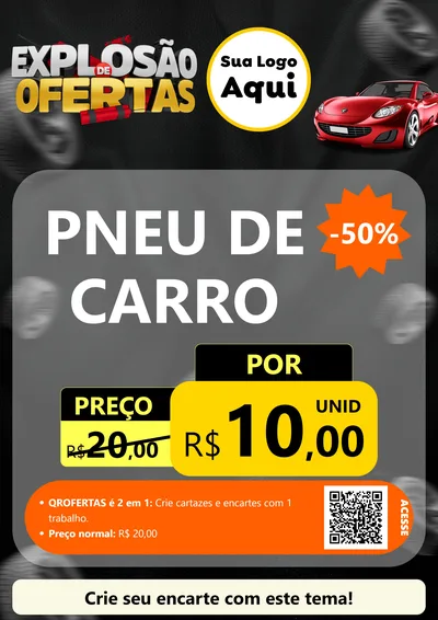 Modelo de Cartaz para Cartaz A4 Vertical com o tema Explosão de Ofertas para Auto peças