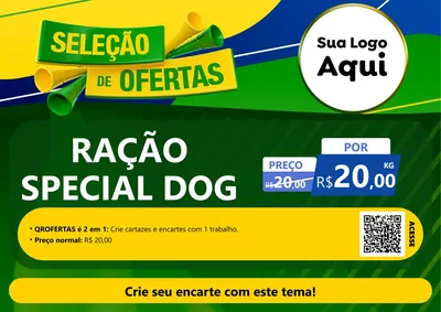Modelo de Cartaz para Cartaz A4 Horizontal com o tema Seleção de Ofertas - Copa para Pet Shop