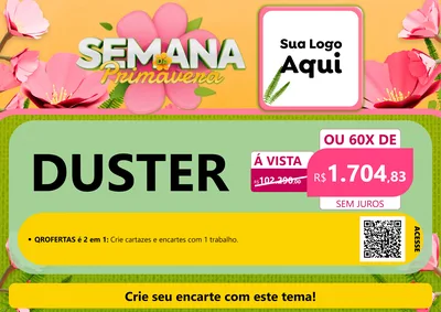 Modelo de Cartaz para Cartaz A4 Horizontal com o tema Semana da Primavera para Concessionaria de Carros