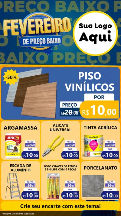 Modelo de Rede Social para Stories com o tema Fevereiro de Preço Baixo para Material para Construção