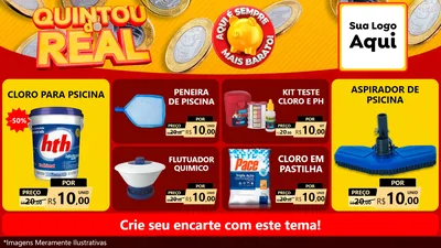 Modelo de TV para TV Horizontal com o tema Quintou do Real para Produtos para Piscina