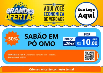 Modelo de Cartaz para Cartaz A4 Horizontal com o tema Grandes Ofertas para Produtos de Limpeza