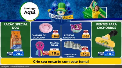 Modelo de TV para TV Horizontal com o tema Torcida Brasil - Copa para Pet Shop