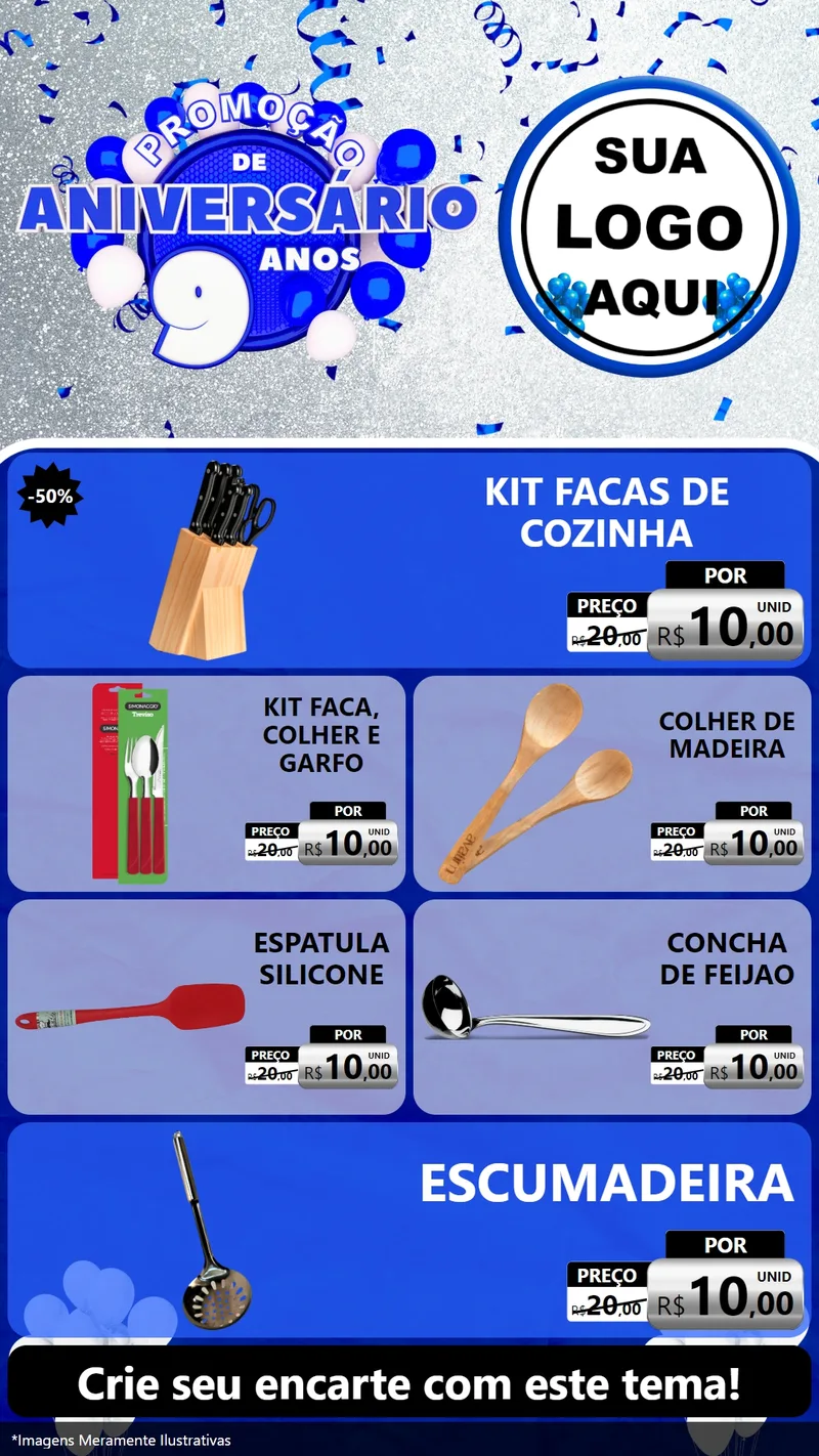 Modelo de TV para TV Vertical com o tema Promoção de Aniversário - 9 Anos para Utilidades Domésticas