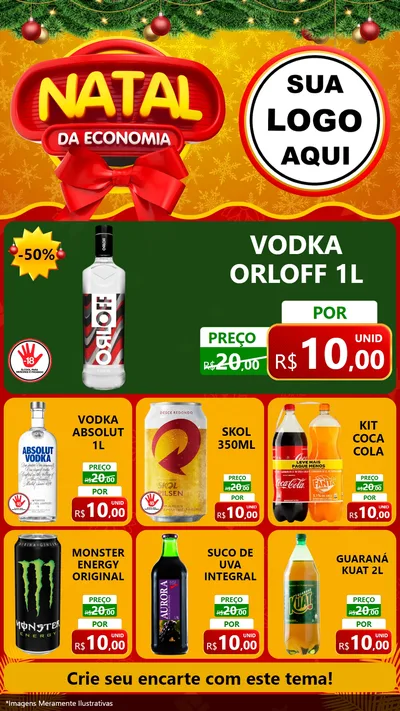 Modelo de Rede Social para Stories com o tema Natal da Economia para Distribuidora de bebidas