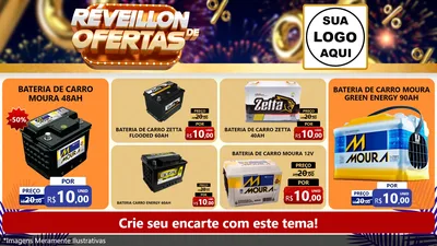Modelo de TV para TV Horizontal com o tema Réveillon de Ofertas para Baterias Elétricas