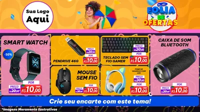Modelo de TV para TV Horizontal com o tema Folia de Ofertas para Informática