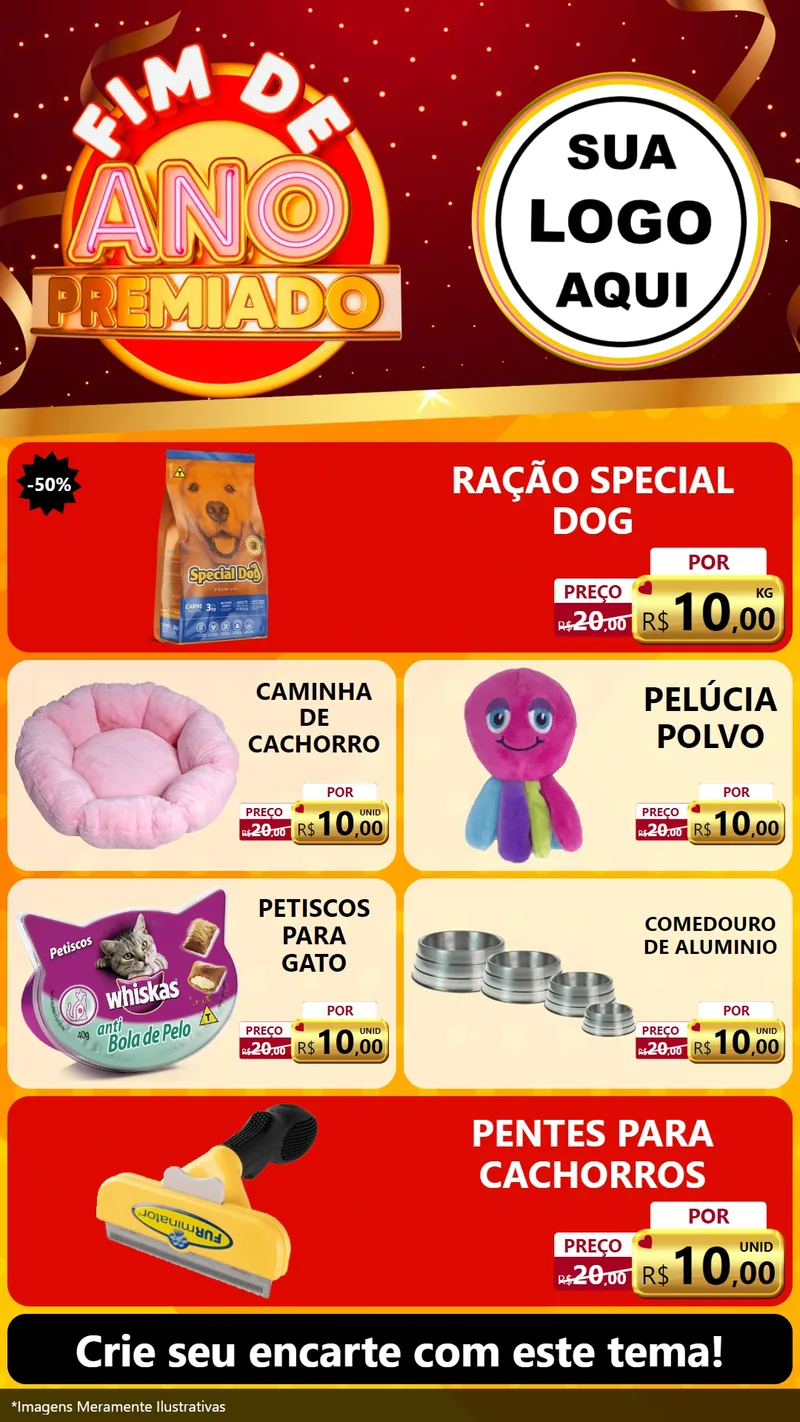 Modelo de TV para TV Vertical com o tema Fim de Ano Premiado para Pet Shop