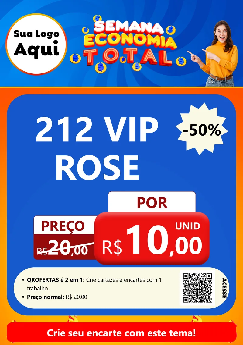 Modelo de Cartaz para Cartaz A4 Vertical com o tema Semana Economia Total para Perfumes