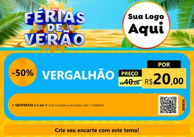Modelo de Cartaz para Cartaz A4 Horizontal com o tema Férias de Verão para Ferragens