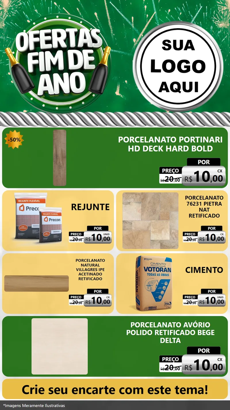 Modelo de TV para TV Vertical com o tema Ofertas Fim de Ano para Pisos e revestimentos