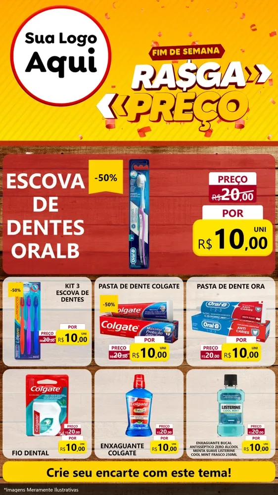 Modelo de Rede Social para Stories com o tema Fim de Semana Rasga Preços para Higiene Pessoal