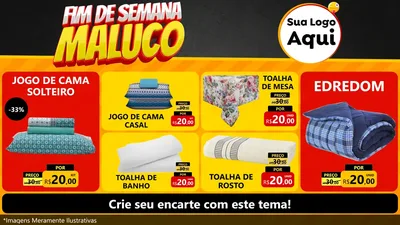 Modelo de TV para TV Horizontal com o tema Final de Semana Maluco para Cama, Mesa e Banho