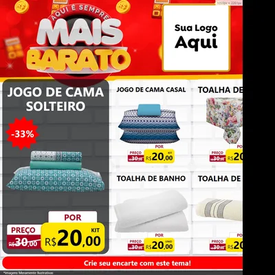 Modelo de Rede Social para Feed Facebook com o tema Mais Barato para Cama, Mesa e Banho