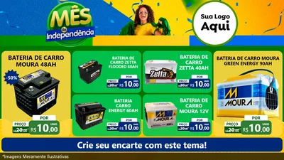 Modelo de TV para TV Horizontal com o tema Mês da Independência para Baterias Elétricas