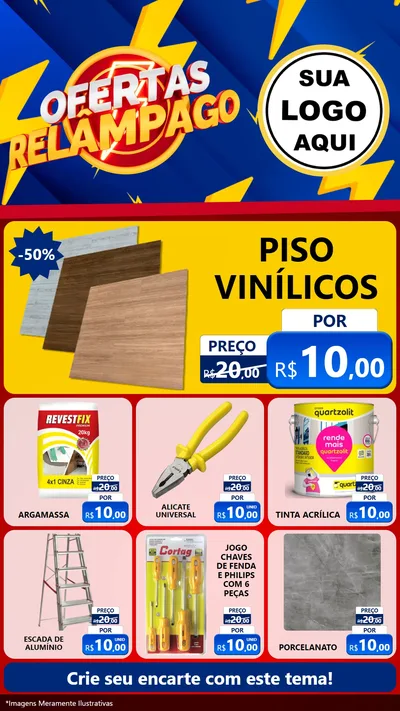 Modelo de Rede Social para Stories com o tema Ofertas Relâmpago para Material para Construção