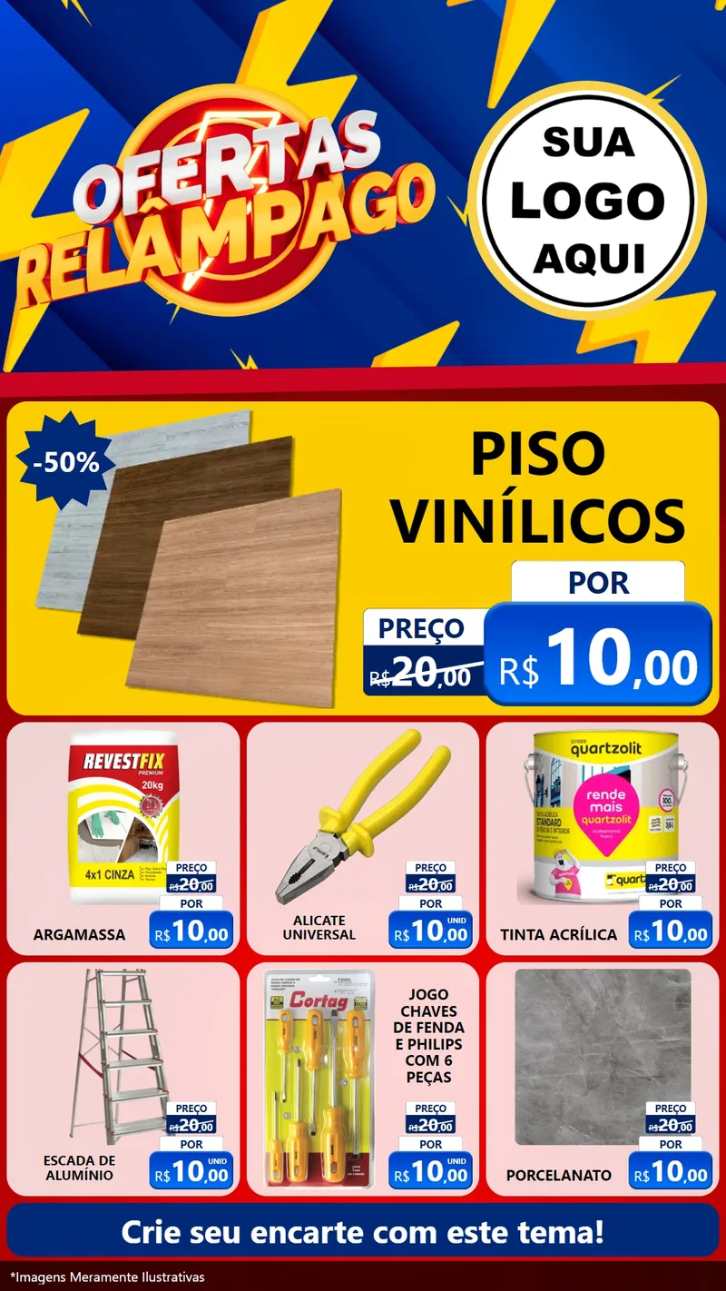 Modelo de Rede Social para Stories com o tema Ofertas Relâmpago para Material para Construção