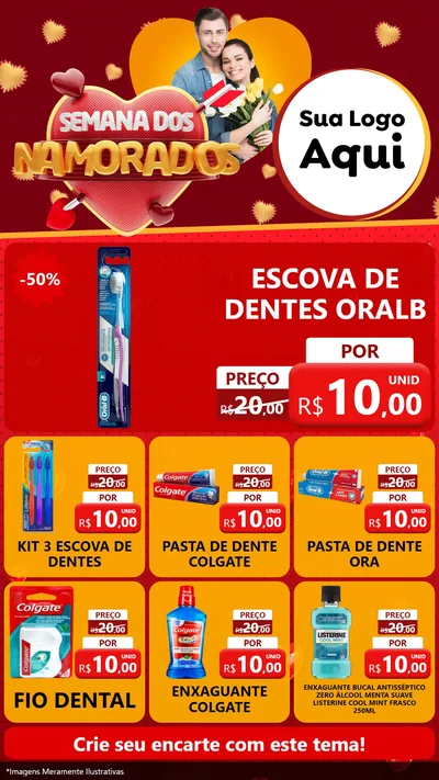 Modelo de Rede Social para Stories com o tema Semana dos Namorados para Higiene Pessoal