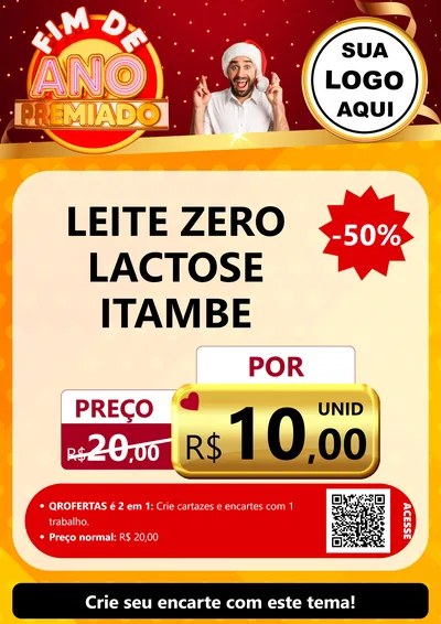Modelo de Cartaz para Cartaz A4 Vertical com o tema Fim de Ano Premiado para Frios e Laticínios